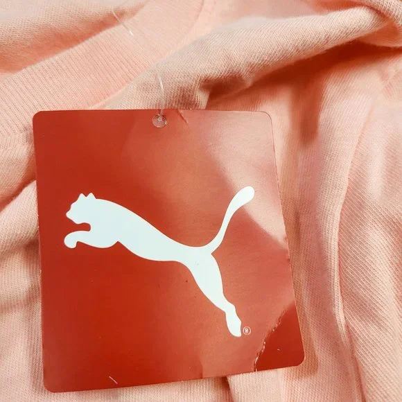 Puma Classic Logo T-Shirt Women's Short Sleeve Running Plus Size Peach TL59296 - Picture 4 of 4